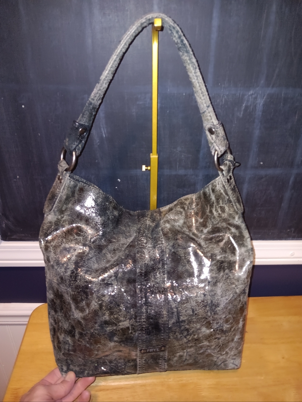 Frye Black Studded Leather Hobo Bag - Picture 2 of 4